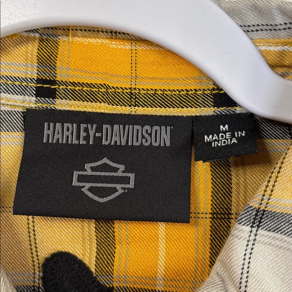 Harley-Davidson Yellow and Black Plaid Shirt - Picture 2 of 9